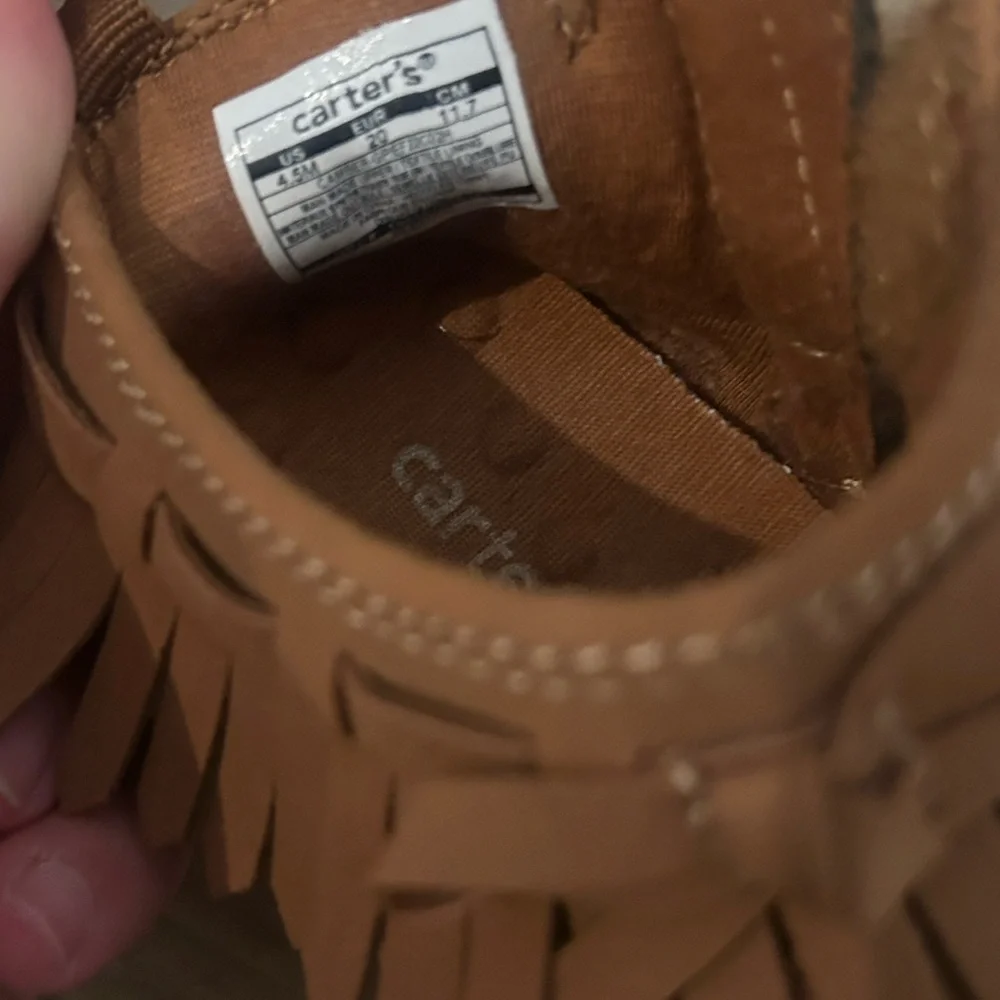 Carter's Tan Moccasin Fringe Shoes Boots NWOT